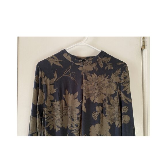 Me + Em Zip-Front Floral Fit and Flare Maxi Dress, Black and Green, size 12 - Picture 5 of 7